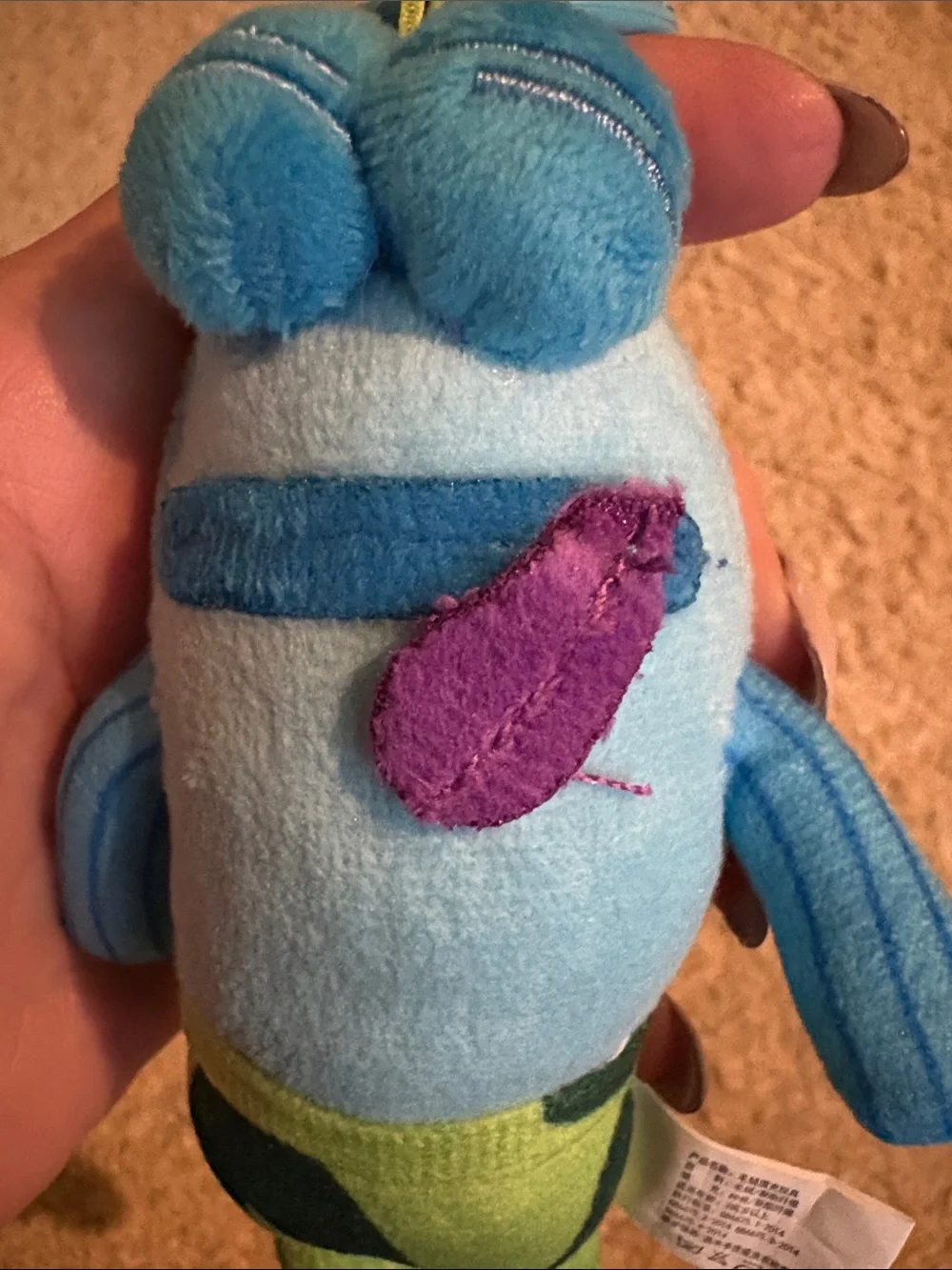 Blue Plush Clip-On Kids Toy Bikini Bottom